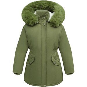 Girl's Green05 Waterproof Long Coat Warm Winter Parka Puffer Jacket with Hood